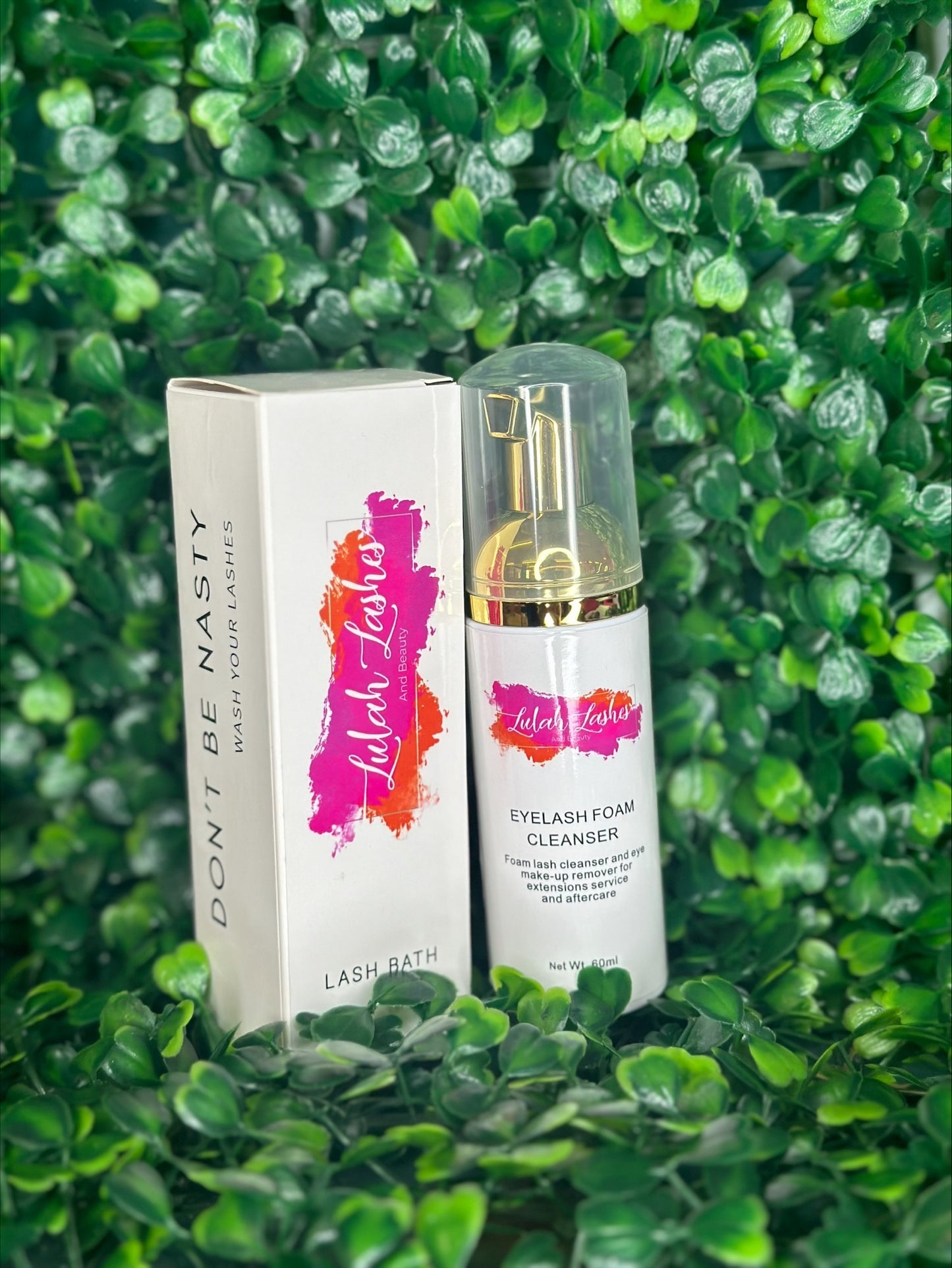 Lash shampoo and brush
